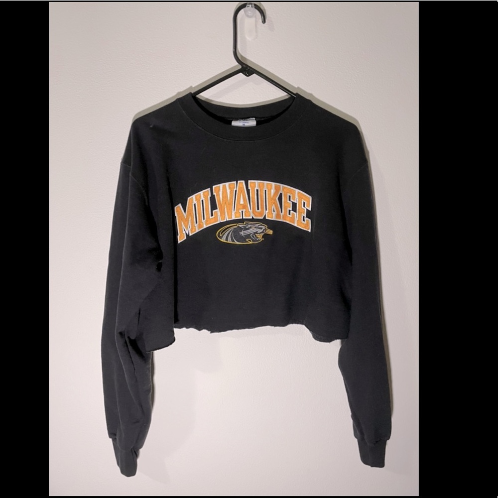University of Wisconsin Milwaukee; cropped sweatshirt; crewneck; Size M